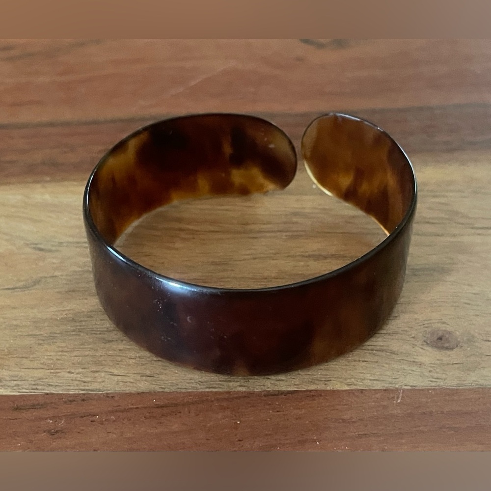 Vintage Faux Tortoise Shell Cuff Bracelet